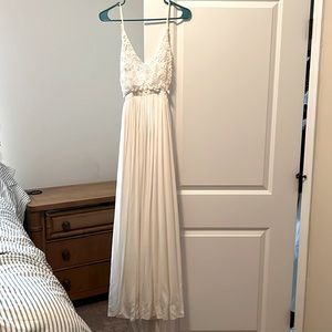 Shein large backless white maxi dress